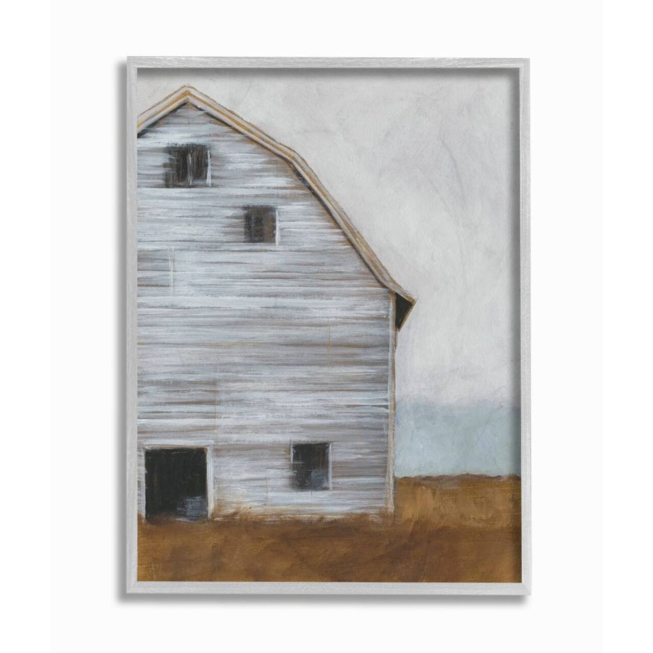 Stupell Industries Worn Old Barn Farm Wall Art in Gray Frame